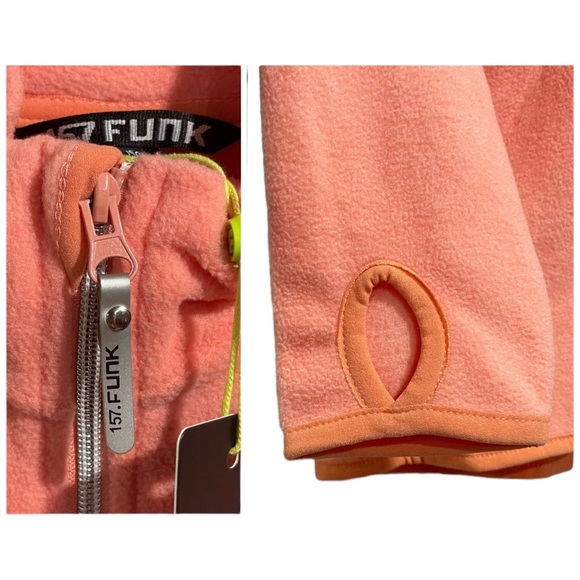 157 FUNK Girls Peach Pink Fleece Jacket Large - Picture 4 of 9